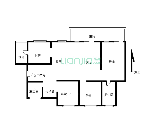 此房产权清晰，户型格局方正，标准的两室两厅一厨两卫-户型图