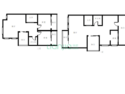 双拼别墅2+2结构，300平花园，地下室全采光，视野好-户型图