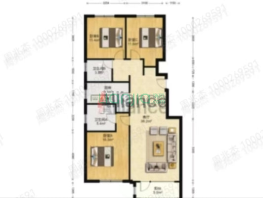 大社区，电梯洋房，一梯两户，惬意的生活。-户型图