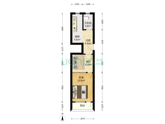 华阴小区 1室0厅1卫 41平方