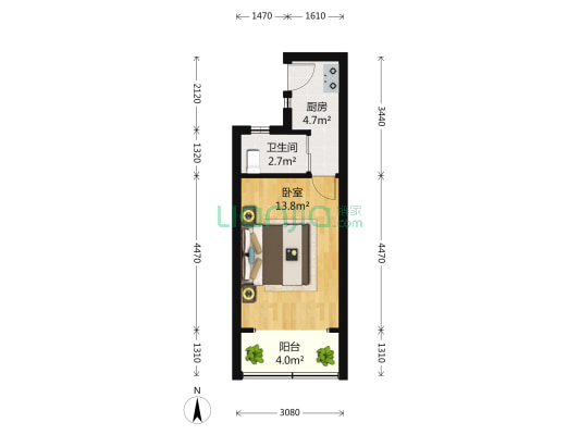 苏家巷小区 1室0厅1卫 34平方