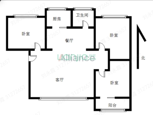 团结小区集体供暖，地上停车随便不收费，物业费低。-户型图