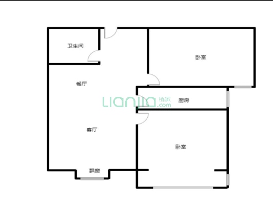 水榭春天 2室2厅 南-户型图