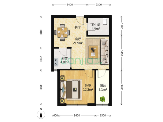 复旦软件园智慧新天地 1室1厅1卫 65平方