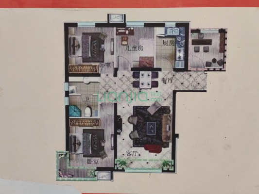 三利中和城一期经典三居室   好楼层全天采光-户型图