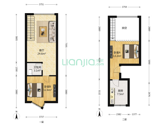 曼哈顿一期 2室1厅1卫 85平方