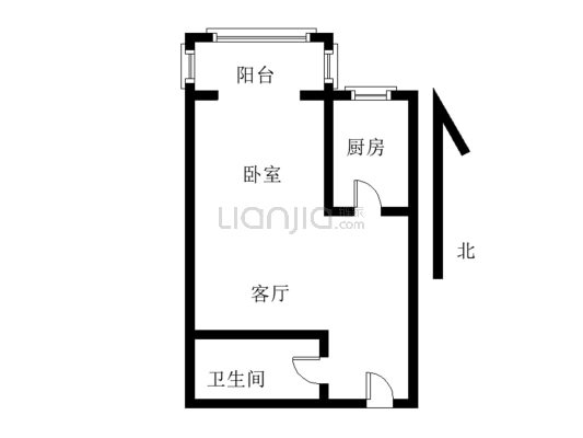 汇元上城 2室1厅 南-户型图