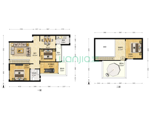 上东阳光林曦 4室2厅1卫 87平方