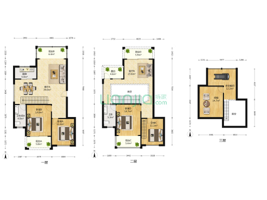 红泥月亮湾花园 5室2厅2卫 165平方