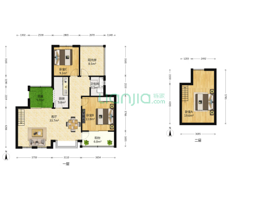 威尼斯水城第十街区 3室1厅1卫 83平方