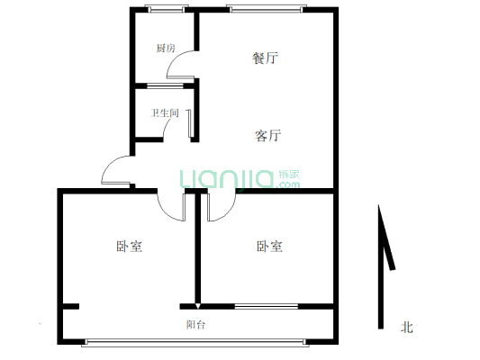 沁园东院97.85平2室 简单装修房子保护的好-户型图
