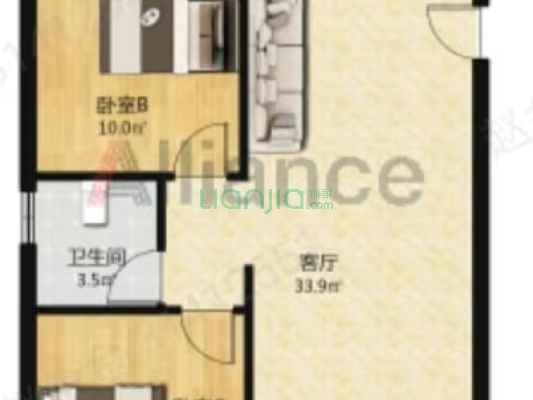 紫樾华庭 3室2厅 南 北-户型图