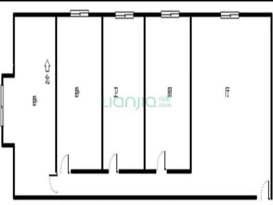 天保郦景标准小两居，老城区里的电梯房。-户型图