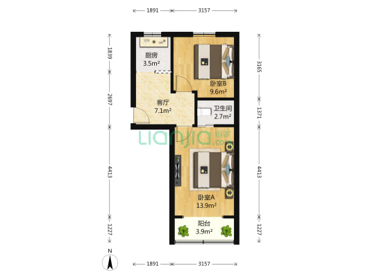 安泰村 2室1厅1卫 49平方