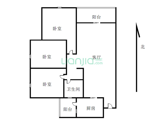 圣桦名城  清水3室2厅2卫 通地下室看中庭-户型图