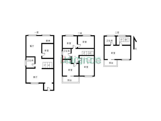 长天小区 6室2厅 南 北-户型图