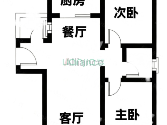 中船涿州府 2室2厅 南 北-户型图