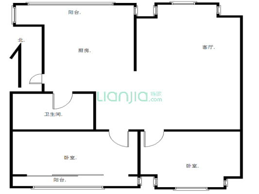 （康丰锦绣家园2-1-1-1 90.00m² 52.7 万）-户型图