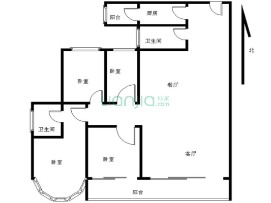 逸景翠园 温馨四房 东南向 户型方正