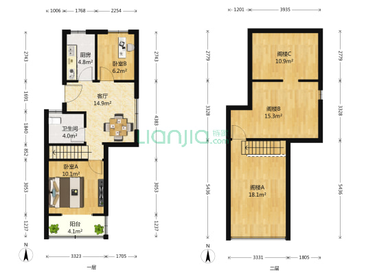 汇景家园汇祥苑 2室1厅1卫 57平方