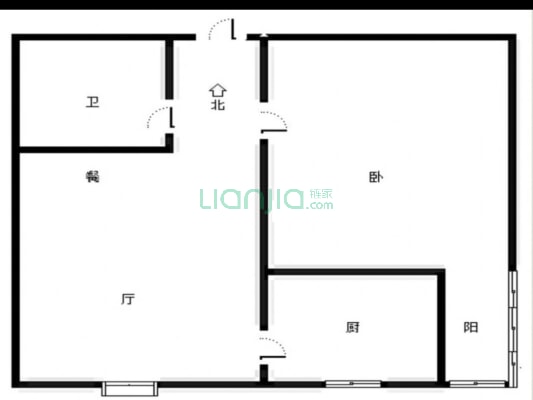 正规朝南一居 中间楼层 采光好 西丁 双塔区-户型图