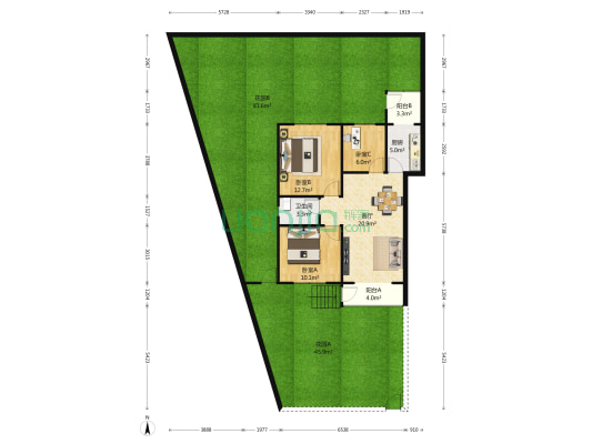 中央花园金钻一期 3室1厅1卫 81平方
