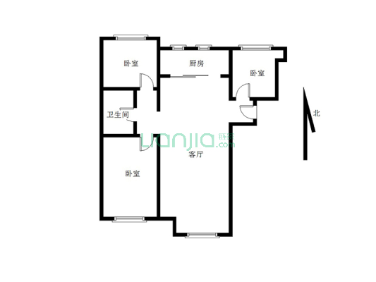 此房税少 好楼层 户型方正 带装修价钱能聊-户型图