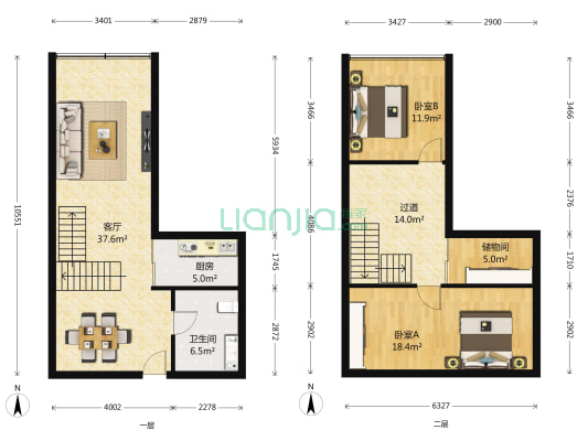 尚景公寓 2室1厅1卫 74平方