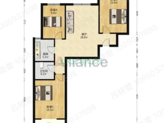 房本满五不唯一，通透3居室，交通便利，配套齐全。-户型图