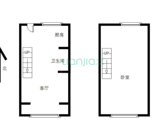 鹏渤印象城牛津花园 2室2厅 南 北-户型图