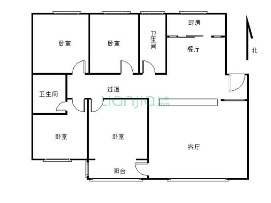 瑞璞四室两厅两卫 交通便利，干净舒适  适合居住-户型图