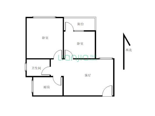 河东简装两房总价低，单位房 物管便宜 现浇房-户型图