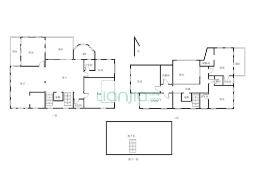 碧桂园临崖式独栋端户，带两层花园，2+2户型-户型图