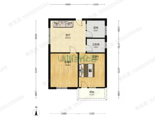 范阳路 矿山局南院 南北通透两居   低楼层-户型图