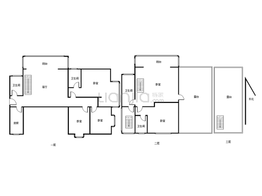 南门电梯跃层，房屋精装拎包入住-户型图