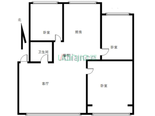 市区三居室拎包入住  随时看房子-户型图