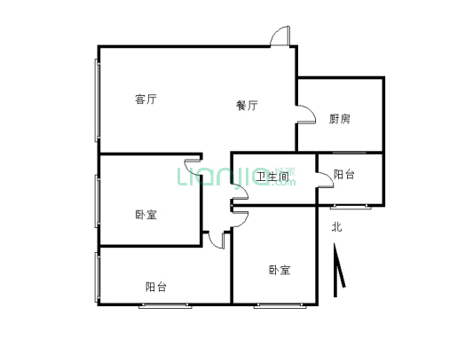 金城家园二期2-0-0-0 93.50m² 65 万-户型图