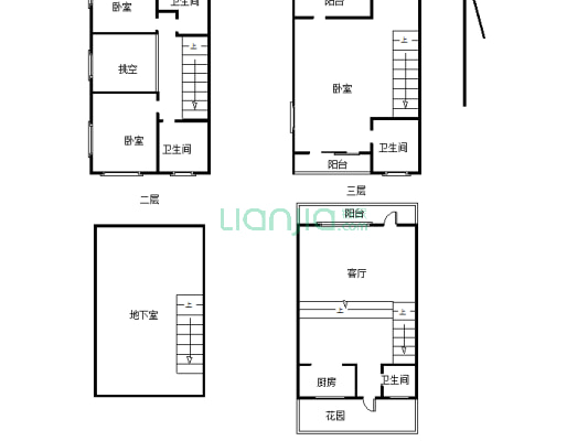 缙云山下的联排大别墅，，看房方便-户型图