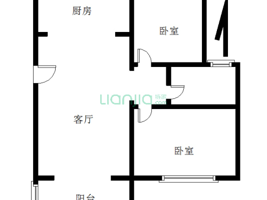 卓悦城 2室1厅 南-户型图