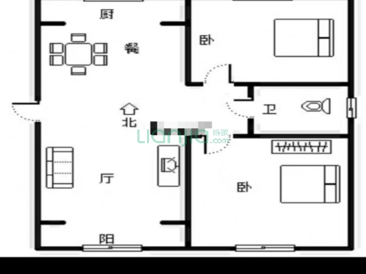金冠家园 2室2厅 南 北-户型图