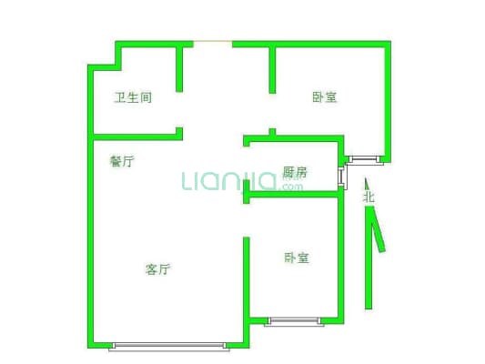 未来紫金山 2室2厅 南 北-户型图