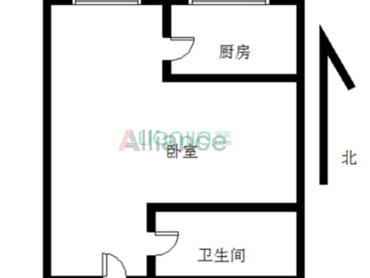 钻石广场 1室1厅 东-户型图