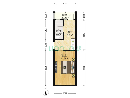 忠厚里 1室1厅1卫 40平方