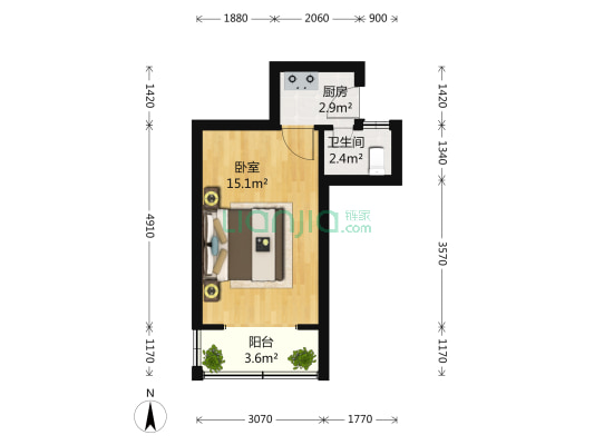 五原路210弄 1室0厅1卫 33平方