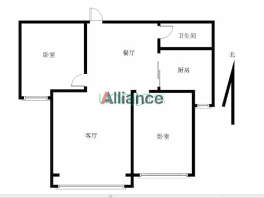 兴隆县兴隆豪庭两居好房，房主诚意出售-户型图