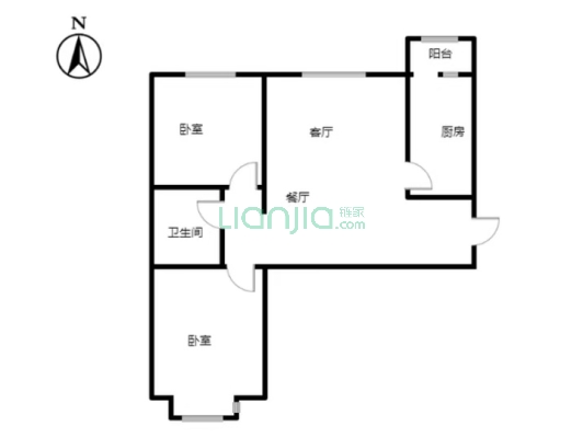 翡翠滨江  精装修的2居室  业主着急卖 35万-户型图