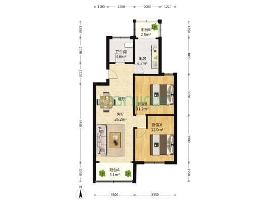 兰坪公寓 2室2厅1卫 0平方