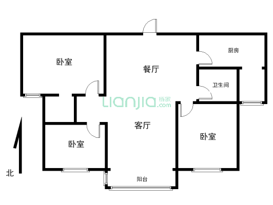 上海映象124㎡3室2厅全款房诚心出售-户型图
