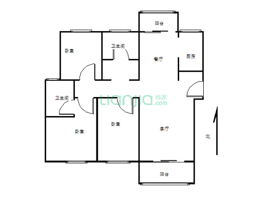 建业十八城小区3室2厅小区环境干净舒适适合居住-户型图