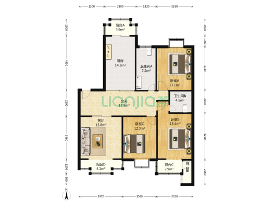 三香广场 3室2厅2卫 0平方